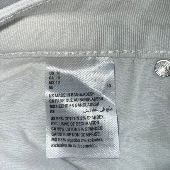 Style&Co Bermuda Shorts Womens 10 White Frayed Hem Floral Embroidery Stretch - Picture 5 of 11